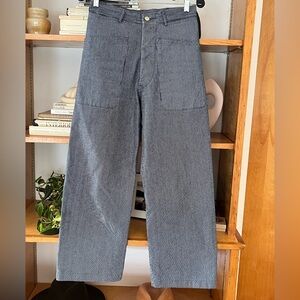 AS EVER NYC high rise pinstripe blue cotton pants sz 27